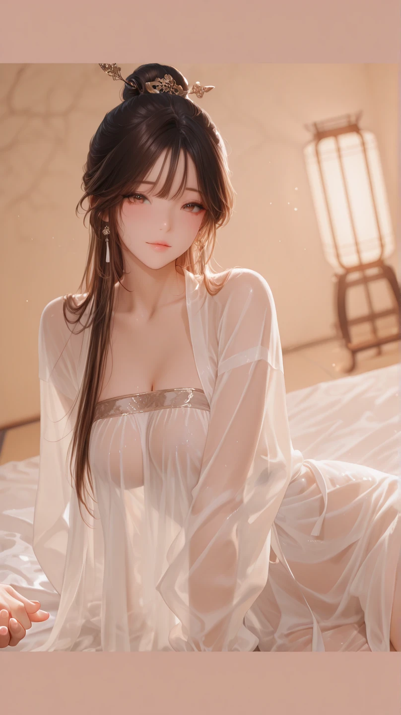 ((((Best Quality, 8K, 32K, masterpiece, 1.2)))),{{solo}},nsfw,{{{Artist: EUPHORIA's style}}},((perfect beautiful face:1.2)), in love hotel, wearing night dress, netorare, netorare face, spreading pussy with fingers, embarrassed, high quality of vagina, vivid pussy,((a lot of public hairs:1.1)),