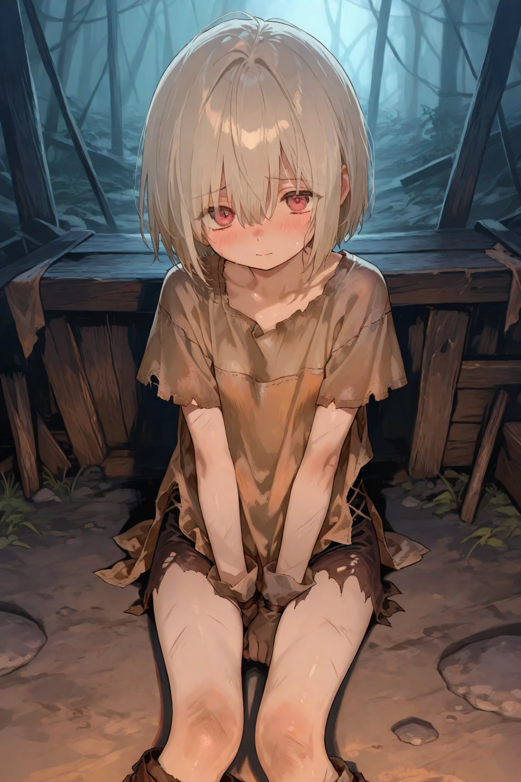 Desert Island Survival、Rocky area、Sandy Beach、Ocean、Forest、Distress、Hardcore、Nipples、Raped by an old man、Deepthroat、Oral sex、Blowjob、Big dick、Pussy、Covered in semen、Many large bruises、Girl、Girl、Short、Younger、Lower school year、Baby Face、flat chest、Watery eye、Marks of being beaten、Violence、Scared、Bandage、Fashionable clothes、Dynamic Angle、masterpiece、best quality、ultra-detail、scar、My hair is messy、scream and ask for help、Your clothes are torn
