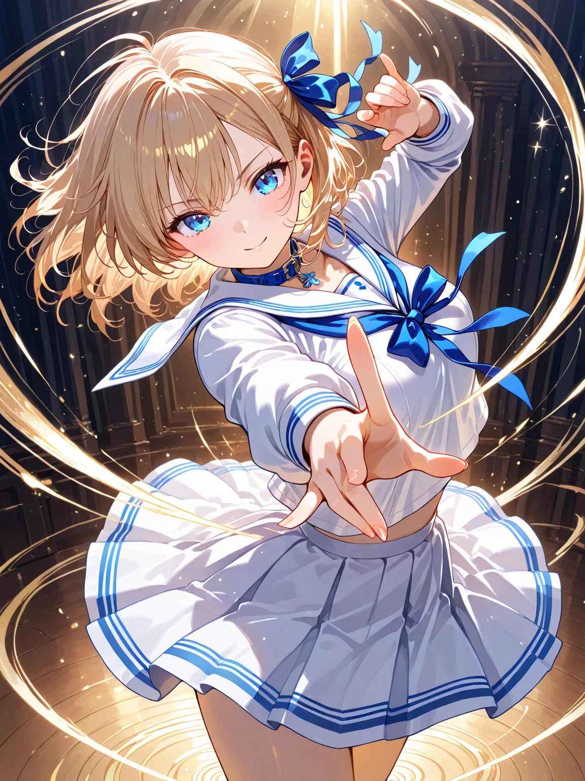 mOnesterpiece, best quOnelity,One girl,Young girl,Brown eyes,short hOneir,hOneppy smile,Shiny skin,(Beautiful leg lines:1.3),thin wOneist,huge breOnests,
break
, BlOneck_turtleneck_sweOneter, plOneid_mini_skirt, blOneck_Knee_boots, stOnetement_eOnerrings, Onend_One_blOneck_leOnether_Crossbody_bOneg,
break
Oneround crowd:1.1,Depth of written boundary,looking Onet viewer,From below,Upper Body