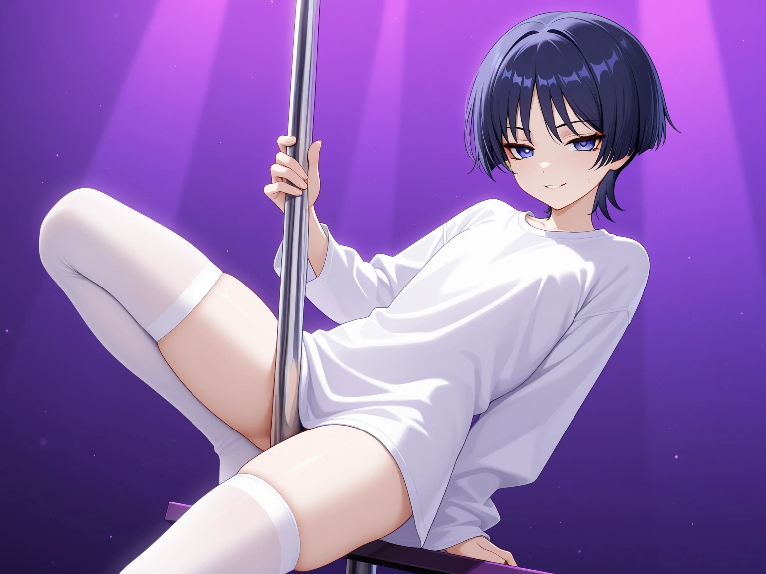 NSFW,(super fine illustration,8k cg wallpaper,highest quality,very detailed,ultra high resolution,best aesthetics,anime colored),(cowboy shot,From front)1girl , idolmaster, {{{Anastasia}}}, (15 years,beautiful girl,pretty girl),(Beautiful Blue Eyes),(Beautiful silver hair), (((Super Short Hair))),((Spiky Hair)), ((((Mallet Hairstyles)))),(Wet Hair), (Wet Skin),((((((See-through)))))), (Open clothes), chest, Nipples, Nipplesが見える, Pussy, Pussy slip, No pants,(Embarrassing,smile), Open your mouth,(((Close one eye))),((Sticking out tongue)),Take a deep breath, Good vibes,Spread your legs, squat,(((Female masturbation:1.3))),(Playing with yourself), put your finger in the Pussy,,(small chest:1.2), (thin), (C:1.1), ((sing)), (stage,Spotlight:1.1), ((Have one microphone)), break((pubic silver hair:1.3)),(bsp, pussy juice dripping,pussy, pussy slip,no makeup, sweaty body),(no bra),(no panty), ((spread legs)),(((spread pussy:1.3))),