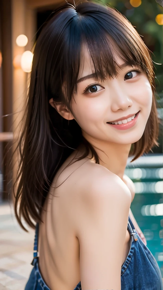 (8k、Ultra-high resolution、Highest quality、masterpiece、Realistic、Ultra-high resolution)、(Big Breasts、Please be sure to wear a high-cut swimsuit.、It's definitely a very high cut swimsuit.、Place your hands behind your head、Please open your legs wide.、Shared Indirect Write:1.28)((Always beautiful sea and beach)、Have long, straight, black hair、shy、Cute Smile:1.25)Japanese women