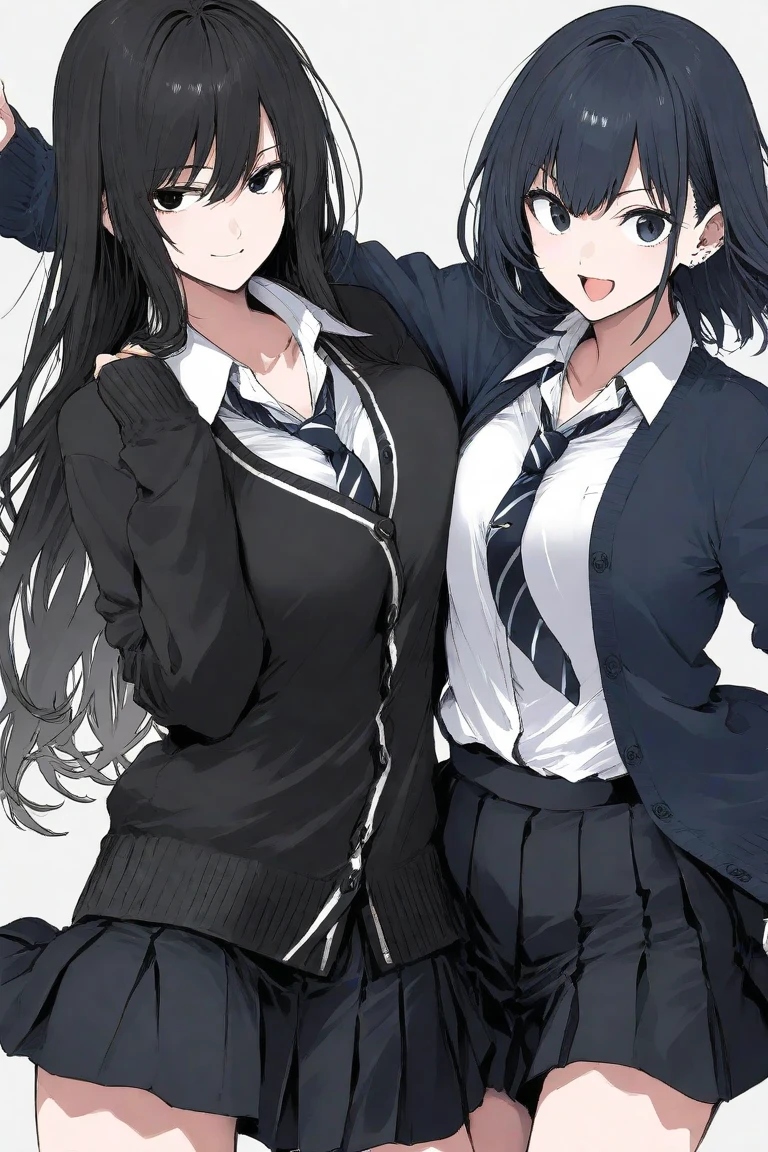 Anime girl with long black hair and white shirt and black skirt, oppai, Kantai Collection Style, Ecchi anime style, Realistic Schoolgirl, Seductive Anime Girl, anime moe art style, Teasing smile, (SFW) safe for work, a hyperrealistic schoolgirl, shikamimi, kancolle, Bottom Angle, heavy gesture style closeup