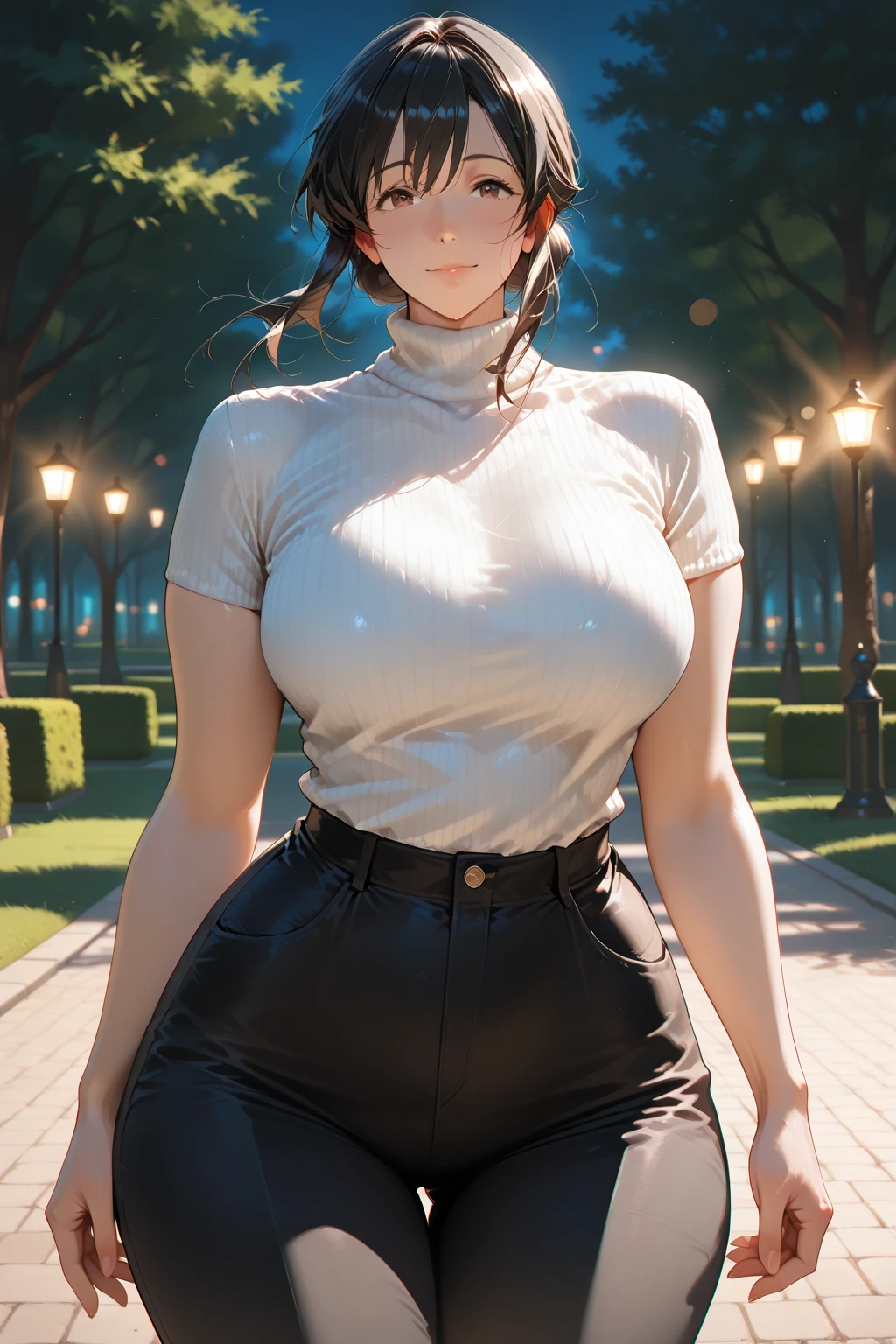 1girl, solo, (full body), (((bare feet))), (((bare foot))), masterpiece, (high detail:1 1), Rough face, Natural skin, high quality, Sakura Haruno,black hair, ((long hair)), ((bangs hair)), ((braid hair)), detailed hair, white eyes,(Big breasts:1.2 ),( smile:1.2),Face blush,Sexy figure, perfect bodies, beautiful eyes, (Detailed face and eyes), (face: 1 2), voices, Extra, real photo, ... ... ........... PSD, sharp focus, contrast lighting, Delicate skin, High definition 8K, incredible details, realistic, professional photo shooting, 8K UHD, SLR camera, soft lighting , high high quality, film grain, Fujifilm XT3, magic, particle FX, (((leather flare pants))), (((she wears leather flare pants))), (((leather tank top))), in the forest, dark forest, horror forest, lavender field, looking at viewer, (((Show cameltoe))), ((full body)), ((standing)), gloves, ((huge ass)), nipples, (((show armpits))), (((very sweaty armpits)))