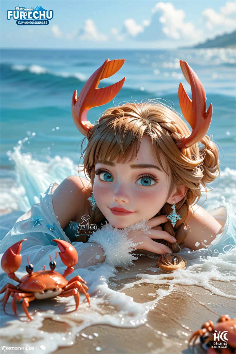 (((Chibi 3D)))Cute and beautiful chibi anime, Best Quality, masutepiece, 超A high resolution, Raw photo, (Photorealistic:1.4), (Ultra-sharp facial focus:1.35), (Standing Shots), (((String bikini) made of (Peeling oyster shells:1.15))), (soaked), 1 beautiful woman, pale white skin, beautiful tbig eyes, (ulzzang-6500)1, Smile, ((Beach)), Daytime, (Soft light from the front), (Looking at the camera)
