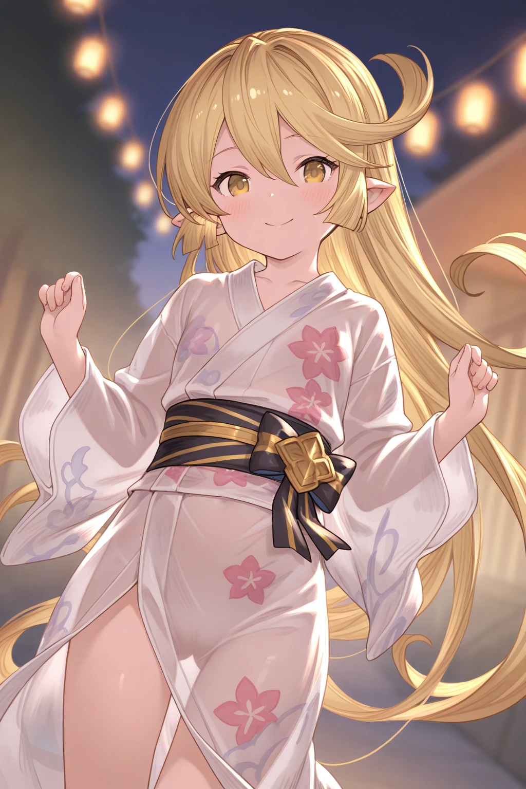 whole body, Long blonde hair, (Purple peony flower illustration:1.5), White see-through Chinese dress(((nsfw)))(((naked)))　White high heels　She lifts up her transparent skirt to reveal her crotch(((5 years old)))infant　((Open collar to reveal chest))　tall　Lift one leg up　(((Urinating)))Leg spread　pussy,spread legs,girl,naked,(((open pussy)))((Chinese Background))Chinese God　Rin々A funny face
