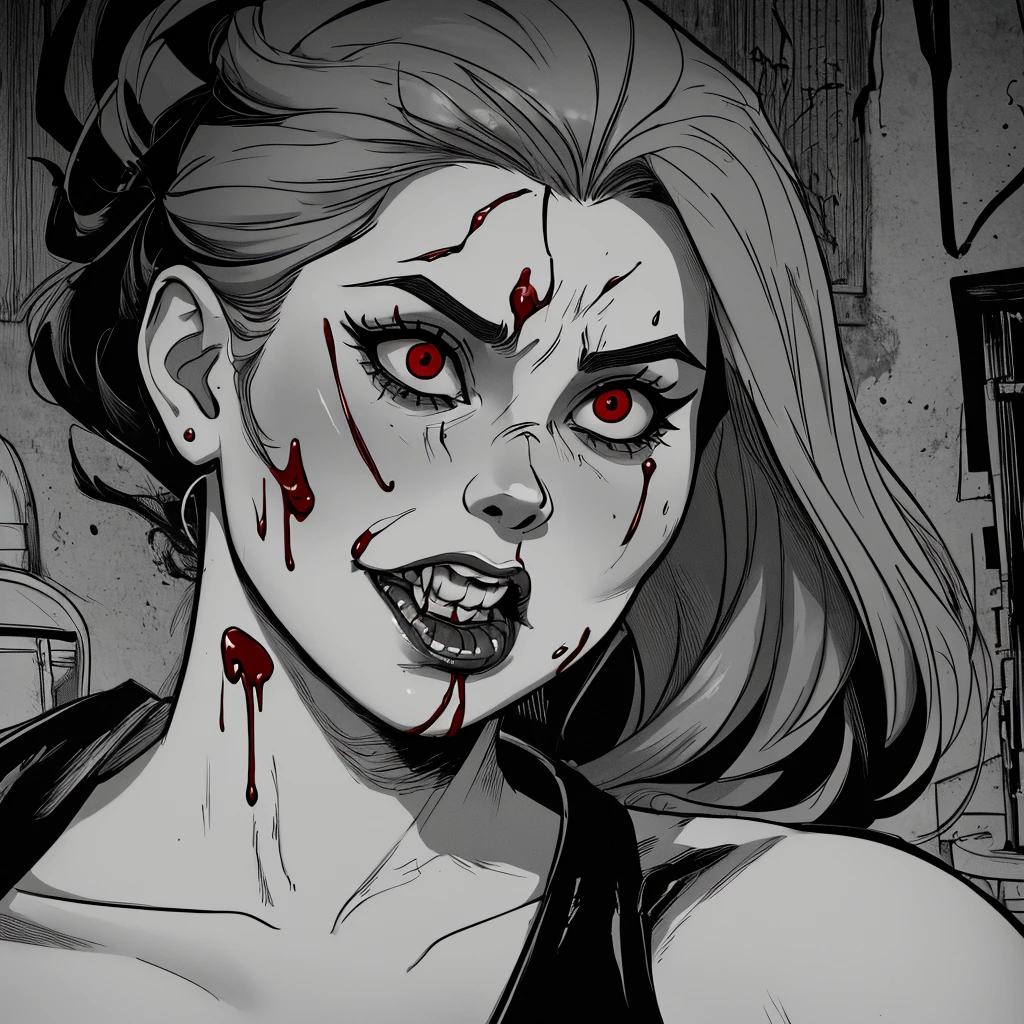 Character Wearing Burlesque Clothes Smeared with Blood Criminal Count Dracula Cartoon Image of a Cartoon Style Illustration, estilo de arte dos desenhos animados, estilo de arte dos desenhos animados, open mouth with vampire teeth stained with criminal blood Digital illustration style, design de personagens altamente detalhado, arte digital detalhada fofa, trevas e sangue, Design de personagens de retrato, beautiful digital illustration, retrato de alta qualidade, Arte em  fundo branco suja de sangue criminoso