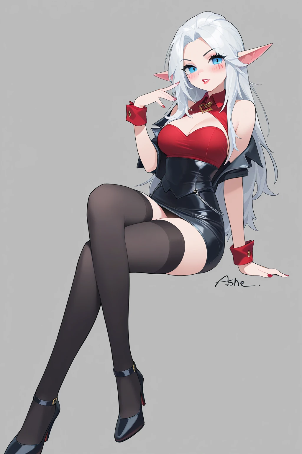 imagem arrapada de uma mulher com longos cabelos brancos sentada em um banco, Tifa Lockhart com cabelos brancos, Ciborgue - Menina com cabelo prateado, Anime Barbie em meias brancas, menina do cabelo prateado, menina perfeita de cabelos brancos, menina anime sedutora, menina com cabelo branco, cabelos brancos, Arte digital de Danganronpa, Retrato de Tifa Lockhart, cabelos brancos