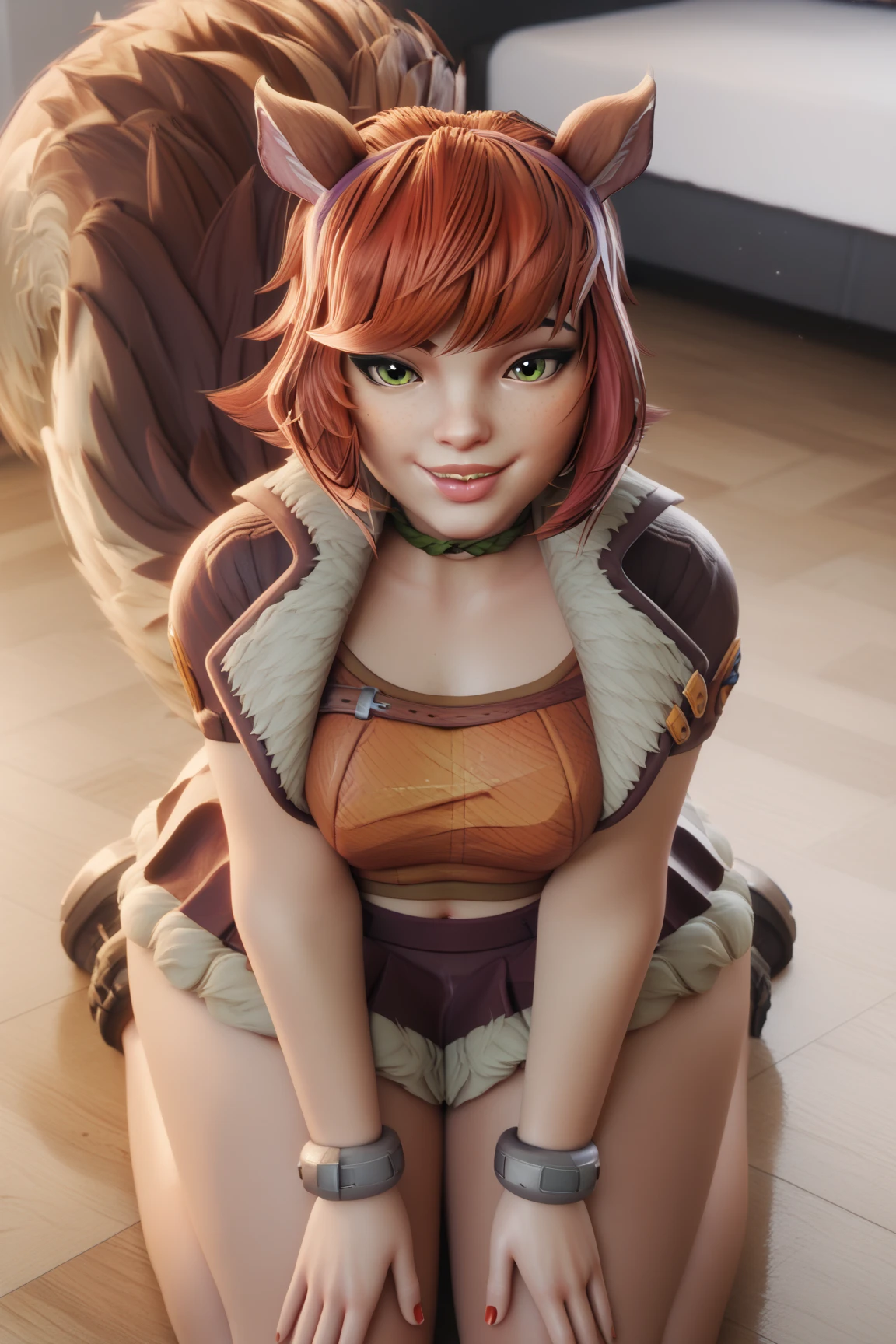(8k, best quality, masterpiece:1.2), (realistic, photo-realistic:1.37), ultra-detailed, 1 girl,cute, solo, ,beautiful detailed blue eyes, medium wavy hair, , , smiling, , ,light brown hair, , red hat, , , nsfw, choker, naked, thick thighs, skinny, sitting by a tree reading a book