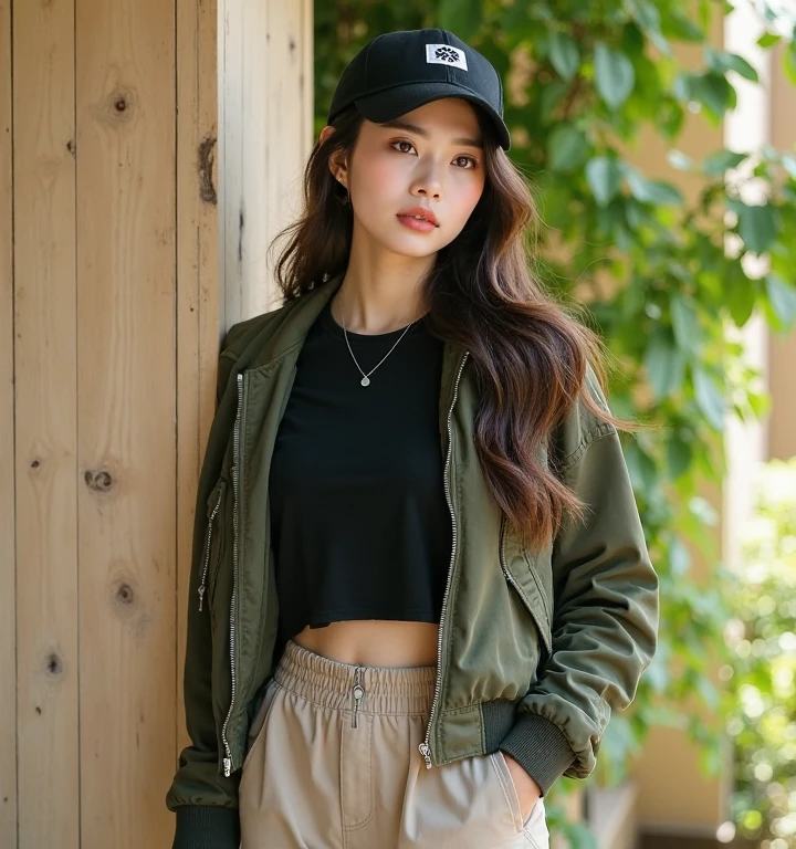 a girl and two girls wearing the camo pants, in the style of 32k uhd, emek golan, feminine body, simple, full body, hard-edge style, soft-edged three women in camo tops and pants, in the style of sanriocore, 32k uhd, nostalgic mood, metal, dignified poses, nabis, stylish three women modeling camouflage camies with tanks, in the style of cargopunk, high quality, haifa zangana, cottagecore, hard-edged lines, aykut aydogdu, traincore three young women are posing in camouflage clothing, in the style of thin steel forms, 32k uhd, whitcomb-girls, ferrania p30, y2k aesthetic, war photography, traincore 