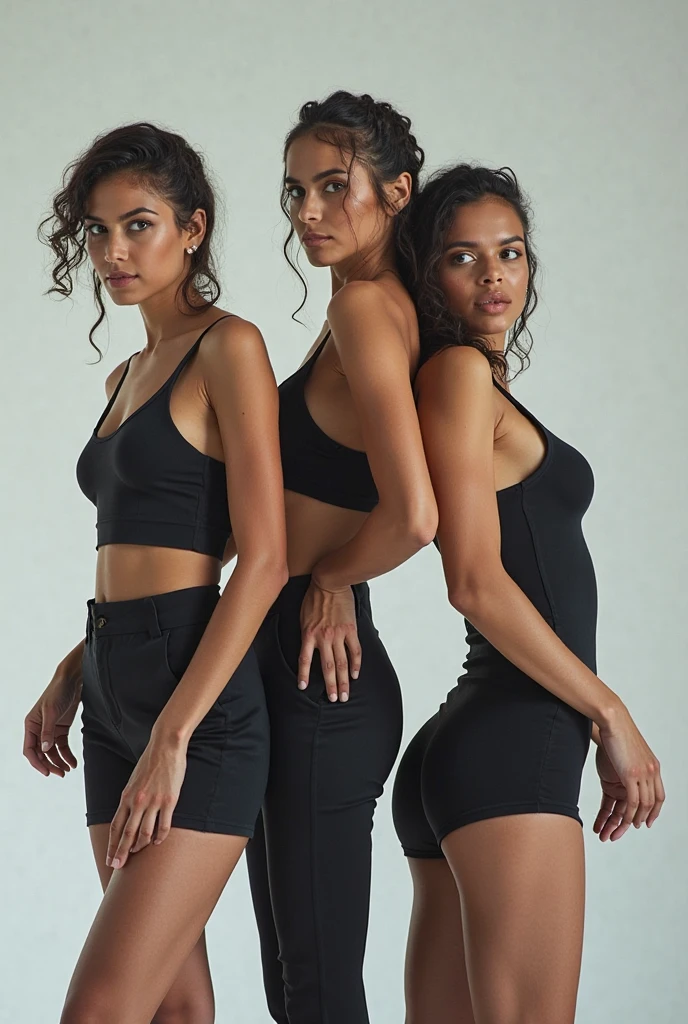 Create a photo of a 30 year old young woman, with a slender and beautiful body, with bare breasts and wearing black sweatpants, with white and clear skin, with long light brown hair, scared as she is being carried in the air and brutally assaulted and pushed to the ground by two angry black teenage girls, ugly, thin, small, dark black skinned, who wears glasses and a blue dress.
