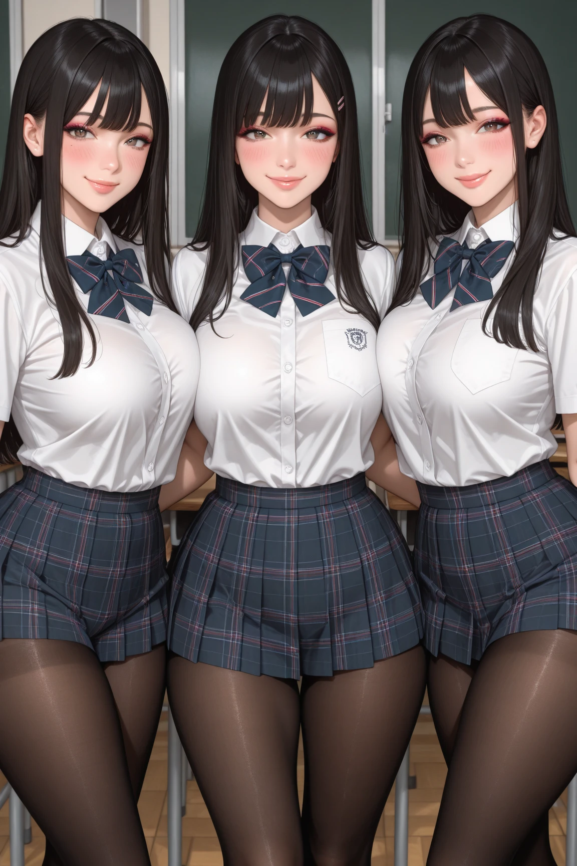 Romance students, two girls students in school uniform, lesbian couple, tall and thin, beautiful, alumnaxalumna, classmates,nude,wet uniform,boob,pussy