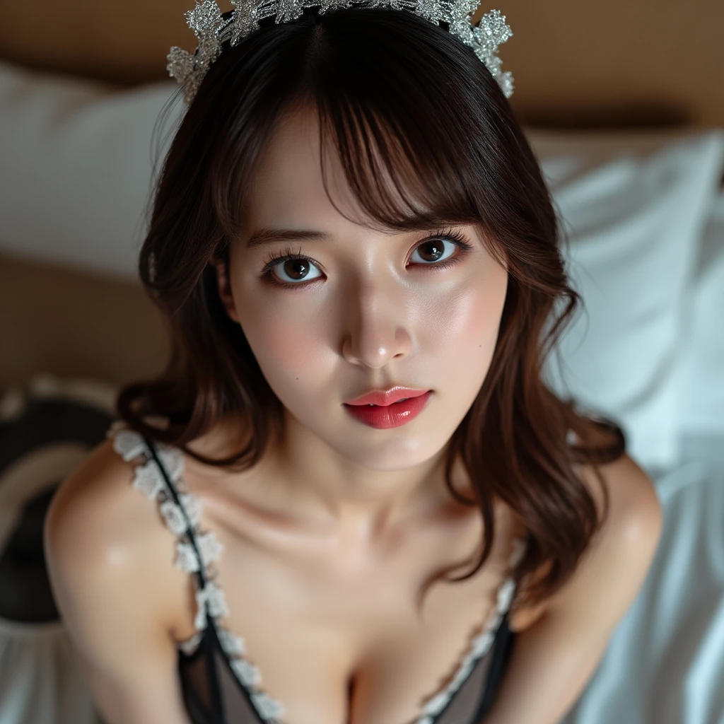 ((in NSFW)), (1.femele, Solo), Early 50s&#39;ベッドの上でポーズをとるウェディングドレスを着たfemele, Posing in the bedroom, White stockings, (4K, 4 k) , (gorgeous bride, Wedding tiara, White lace gloves, full length and white stockings), [32k hd]^10, Straddling the bedside armrest, straddle face down, Straddle in backward cowgirl position, Straddling a chair, Lean Back, wearing a white lace wedding dress, White lace, dressed in a beautiful white, toned round buttocks with a small crotch, spread your legs and show off your butt, Confident smile、luxury sofa bed with armrests, counter sofa bed, Wearing a light tulle wedding dress, Flipping the hem of the skirt, Show panties