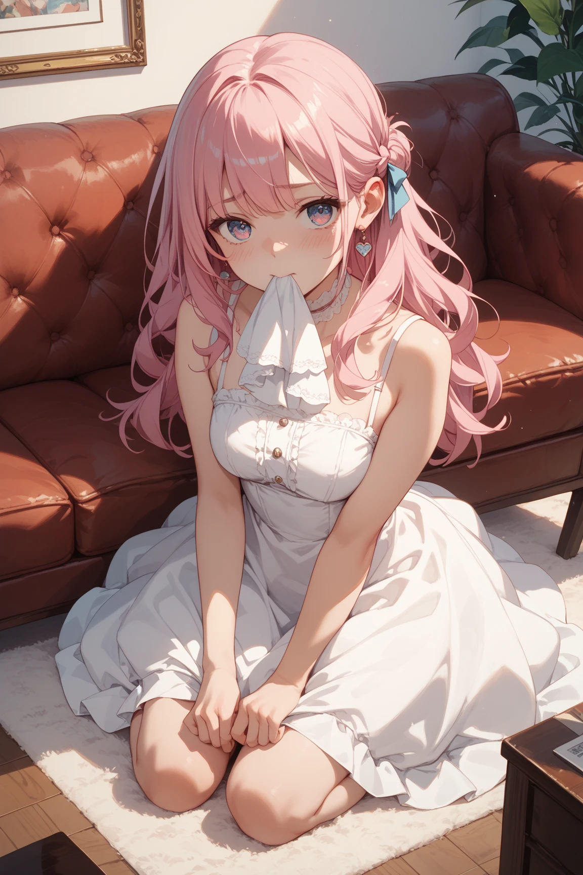 One girl, masterpiece, Highest quality, fun, Happy, bright, long,naked、blush