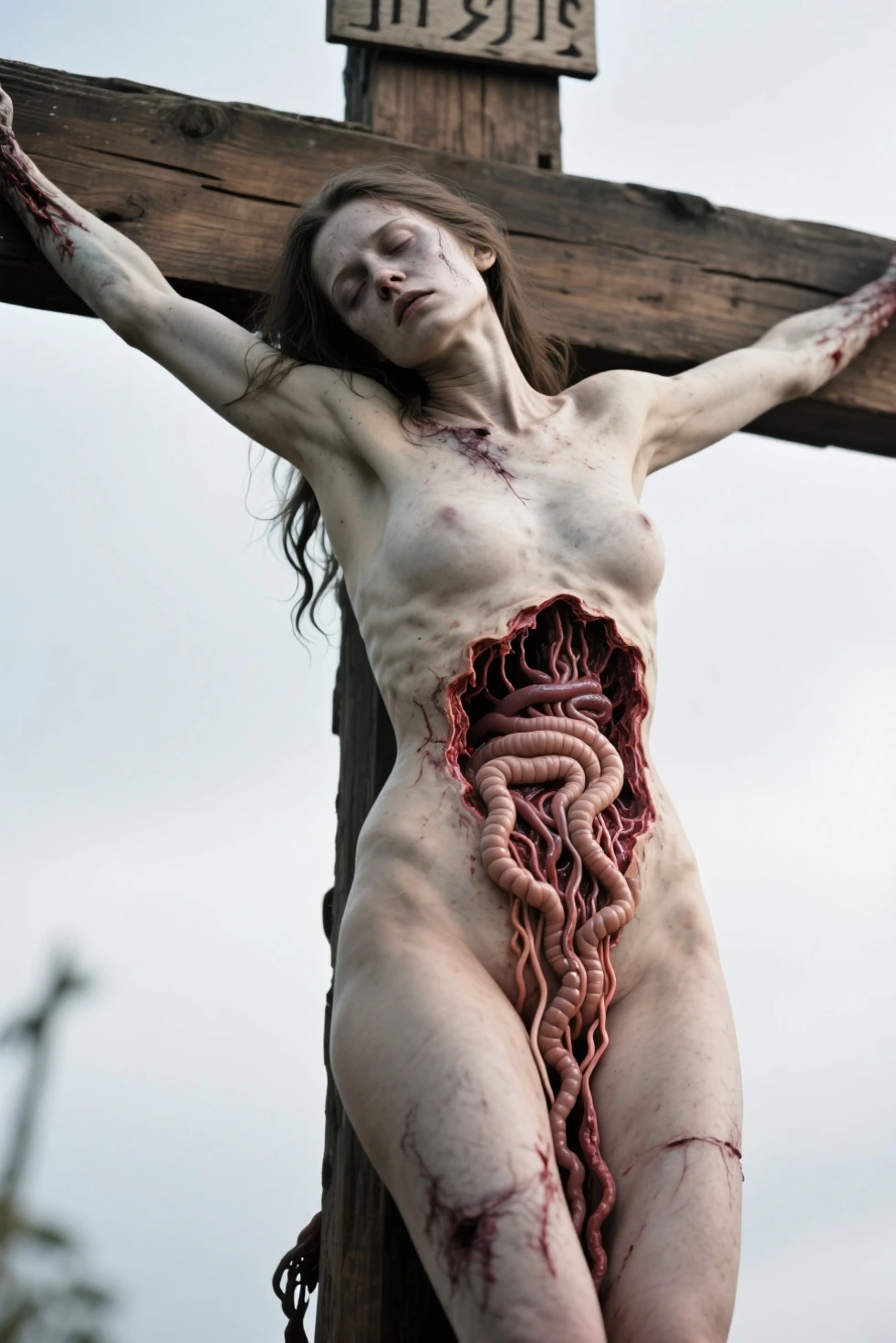 grotesque zombie、Giant Zombie、Covered in blood、Tentacles、Tattered clothes、Japan、smile、Insanity、Terrorizing the city、Low - Angle、A lot of people々、Walking on clouds、迫り来るGiantess、Crush a small building、Powerful movements、Great impact、giantess、Giantess、A woman taller than a skyscraper、Realistic、Realistic、Realistic景色、Realistic女性、Cute woman、若いJapan人、short hair、Blonde Hair、Slim body、Destroyed City、rubble、A ruined world、GiantessにDestroyed City、Distant view of the city、Small buildings、小さなビルを踏むGiantesountains visible in the distance