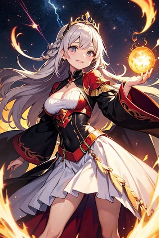 (masterpiece, Top quality), detail, ((Character Concept Art)), (1 名woman, woman, Black long skirt, Witch Hat,young,12 years old,Casting Magic,huge flame,Huge fireball, Shoulderless neckline,Witch clothing fabric, Many parts), (Pale skin), (detailed Eyes), detailed Face, ((Charming smile emoji)), Athlete's body, Black hair, Long hair, ((Charming smile emoji)), details, Animated baby, wallpaper, game illustration, Animagine XL Baby, Long hair long style, ((Cast fire magic, Fire Mage)), detail, Anime babe, wallpaper, game illustration, Animagine XL Baby, Dōjin works, cartoon