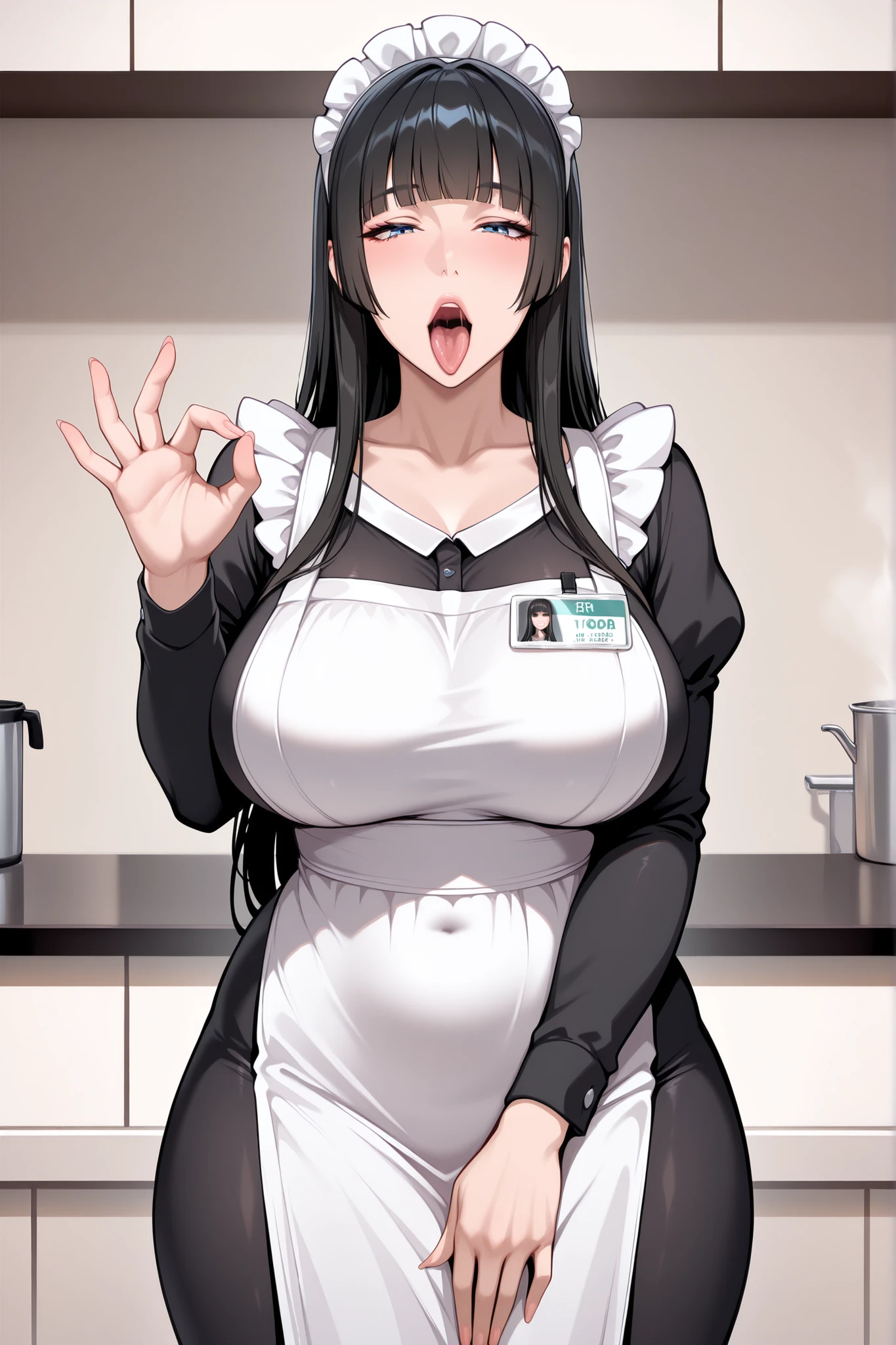 (best quality), (masterpiece), 1 girl, early 20's, huge heavy breasts, busty, massive breasts, thick, thick lips, wide hips, thin waist, in office, vomcum, cum out of mouth