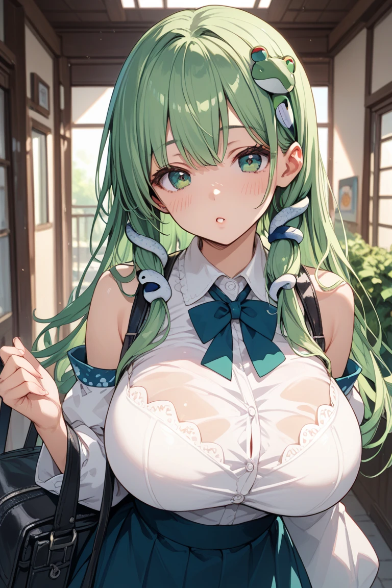 highest quality、All limbs、full finger、Slender beauty、straight hair、brown hair、Dereste、green, white and purple idol costume、high socks、beautiful big breasts、live stage、big smile、((tits、nipple、no panties、live stage、sexually seducing me、I'm inviting you to have sex))、Love juice dripping from the pussy
