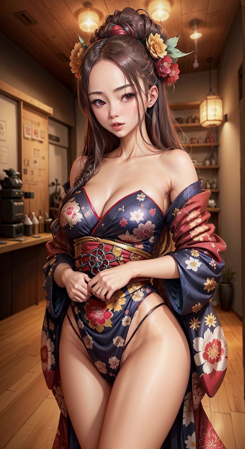 Highest quality,masterpiece,Ultra-high resolution,(Photorealistic:1.4),One girl,View your viewers,Japanese women,Purple Pantyhose、Sexy proportions、Sexy clothes