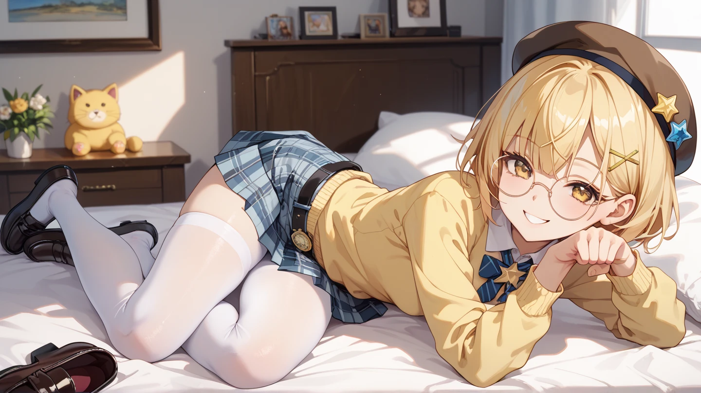 maikawakami, mai kawakami, blonde hair, hair ribbon, long hair, mole, mole under eye, ribbon, side ponytail, (purple eyes:1.2), (spreading legs:1.5, nsfw, pov, sex:1.5, cum, m-shaped legs, wet panties),
BREAK school uniform, skirt, vest, yellow vest, buruma,
BREAK indoors, bed,
BREAK looking at viewer,
BREAK (masterpiece:1.2), best quality, high resolution, unity 8k wallpaper, (illustration:0.8), (beautiful detailed eyes:1.6), extremely detailed face, perfect lighting, extremely detailed CG, (perfect hands, perfect anatomy),