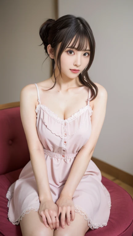 ​masterpiece、1 girl per 1 photo、Hotel bedroom、Sleeping in bed、 (13years old、Extremely beautiful face, natural make up)(fair white skin)(sparkly eyes)、bright expression、blushing cheeks、a blond、（White knee-high socks）((I can see the cleavage、White off-shoulder shirts、Long length))shiny lip、Short bob hair、Hair hanging over the ears、Glossy and smooth,brown hair、 asymmetrical bangs、8K resolution、high detal、detailed hairstyle、A detailed face、beutiful breast、Beautiful valley、thin-waist、big butts、rendering octane、ultra-realistic、Perfect limbs、perfect anatomia、face lightedium full shot from above、(Angle up to the knee)