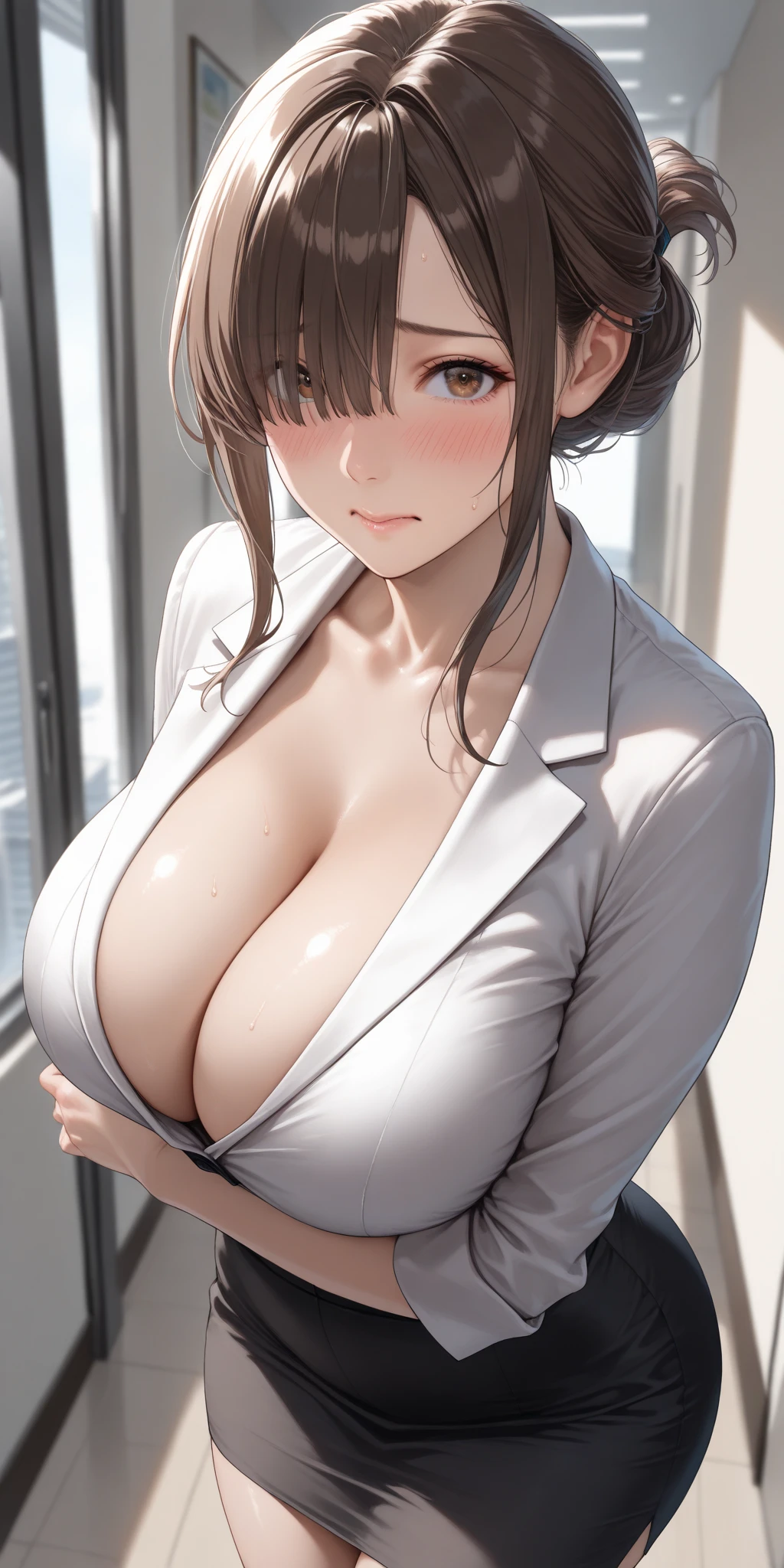 ８K,The last train with no one、subway、One beautiful woman、Face details、26yo, Beautiful face、E cup breasts、valley、Sitting on the seat、OL、Triangular face、Slender、Tight mini skirt、Being drunk、Sleeping、jacket suit、Her legs are open and her white panties are slightly visible、Frontal shot from below、Open your legs、She shows me her panties and seduces me、M-shaped legs、Open your eyes, White business shirt