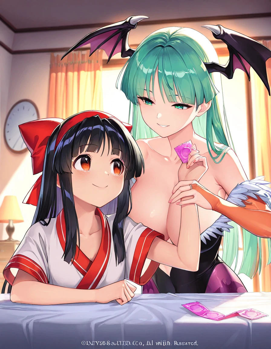 handjob, excessive cum, cum to self, source_anime, duo, gynomorph/male, dominant gynomorph, futa on male, humanoid/human, human on anthro, interspecies, big dom small sub, height difference, penis size difference, age difference, missionary, vaginal penis, sitting, 2 penises, small penis, huge penis, futanari, orange skin dark green hair, very long hair,,oni, horn, Large Breasts , kimono, larger female, voluminous hair, girly femboy, otokonoko, white skin, smaller male, dress, flat chest , dark black long Hair, straight hair, futanari