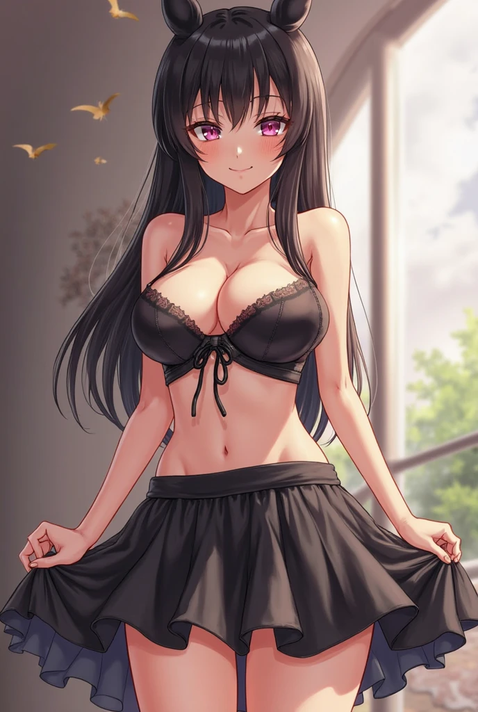 masterpiece, top quality, super detailed, high resolution, (ink painting style), excellent anatomy, beautiful 1 woman, wavy hair, brown hair, medium breasts, cleavage, wearing black tank top cropped and maxi pencil skirt, (long skirt:1.3), naked belly, belly button, necklace, (summer, garden in the city), looking at viewer, light smile, leaning back, (cowboy shot:1.2), best light, best shadow, mysterious, perfect face, highly detailed,