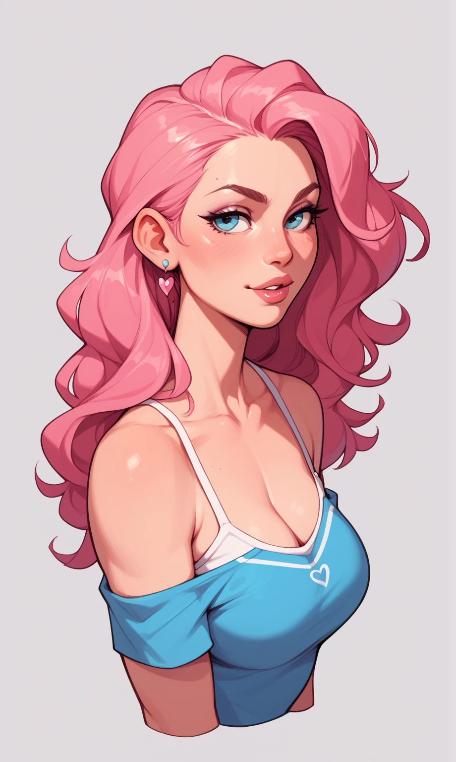 ((masterpiece)), ((best quality)), (detailed), perfect, solo, futanari, hentai,  pretty, curves, sweaty outtie, blue hair, blonde, pink hair, haircut 