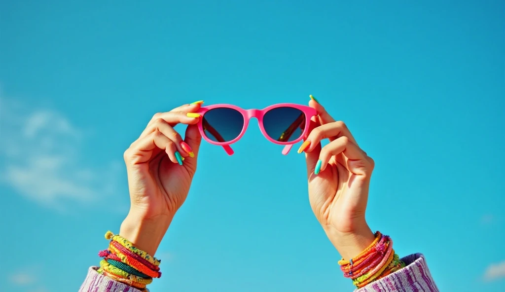 a {🤣stylish girl with sunglasses, Rolling on the Floor Laughing A yellow face with a big grin and scrunched, X-shaped eyes, tilted on its side as if rolling on the floor laughing (the internet acronym ROFL). Sheds two tears and tilts right on most platforms. Often conveys hysterical laughter more intense than 😂 Face With Tears of Joy..} in a color layered background, in the style of vibrant illustrations, editorial illustrations playful streamlined forms, festive atmosphere, rough chalk, minimal art