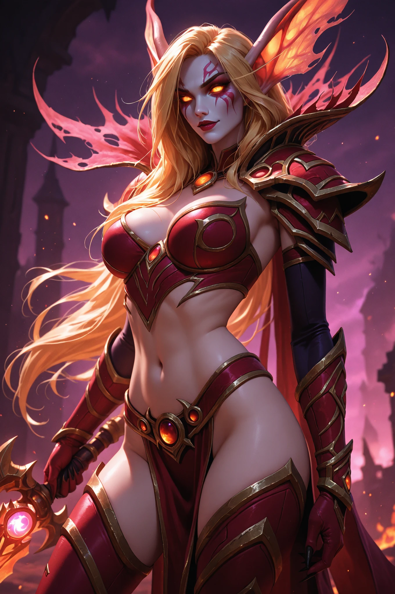 (masterpiece, best quality), intricate details,
1girl, <lora:lol_belveth-000018:0.8> belveth, 1girl, monster girl, colored skin, third eye, glowing, belgirl, 1girl, third eye, colored skin, glowing, cloak, navel, belult, monster, no humans, extra eyes, sharp teeth