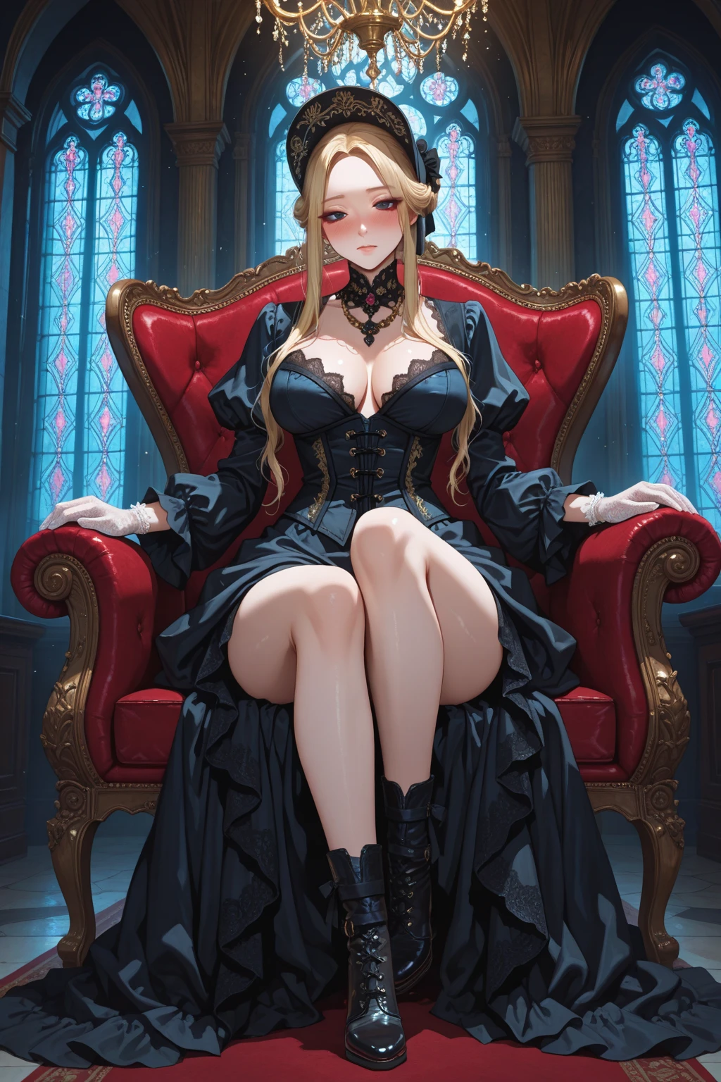 Anime Princess peach as a dominatrix foot worshipped