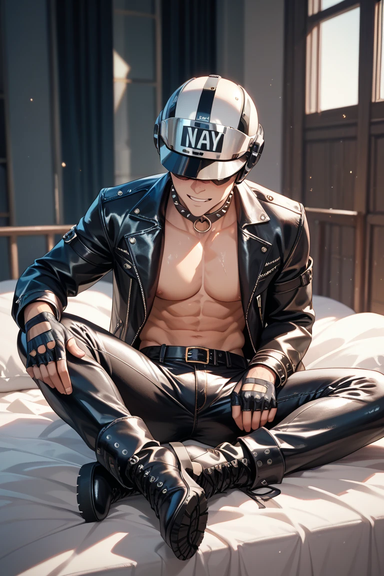 Big boy, hot boy,man, masculine man, blonde and white hair, muscular man, futuristic clothes, tight suit, black suit, military suit, charming, bare chest, bare chest, abs, black mask, ??????,
Smile、short hair、1 boy、belly button、Sitting、Mouth closed、underwear、Male focus、Thighs、indoor、window、bed、Muscular、On the bed、Abdominal muscles、Pectoral muscle、Muscular man、Tightened、bulge、Men's underwear, big boy, hot boy, boy, choker, necklaces, blushing, blue eyes , fox ears and tail, top, ??????, alta calidad, buena calidad 4k
