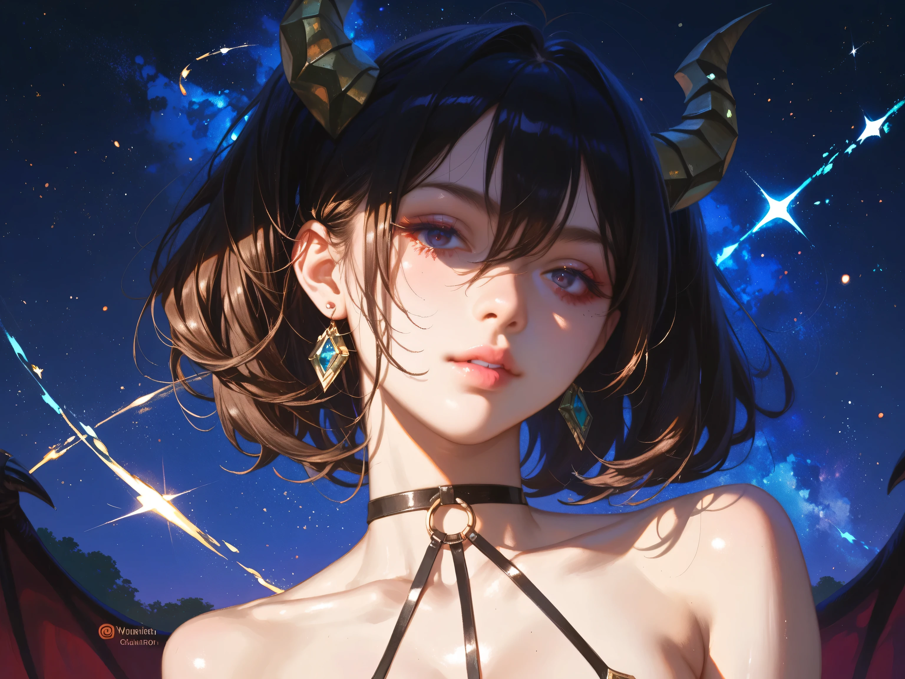 dark、night、starry sky、Summon Magic Square、Devil