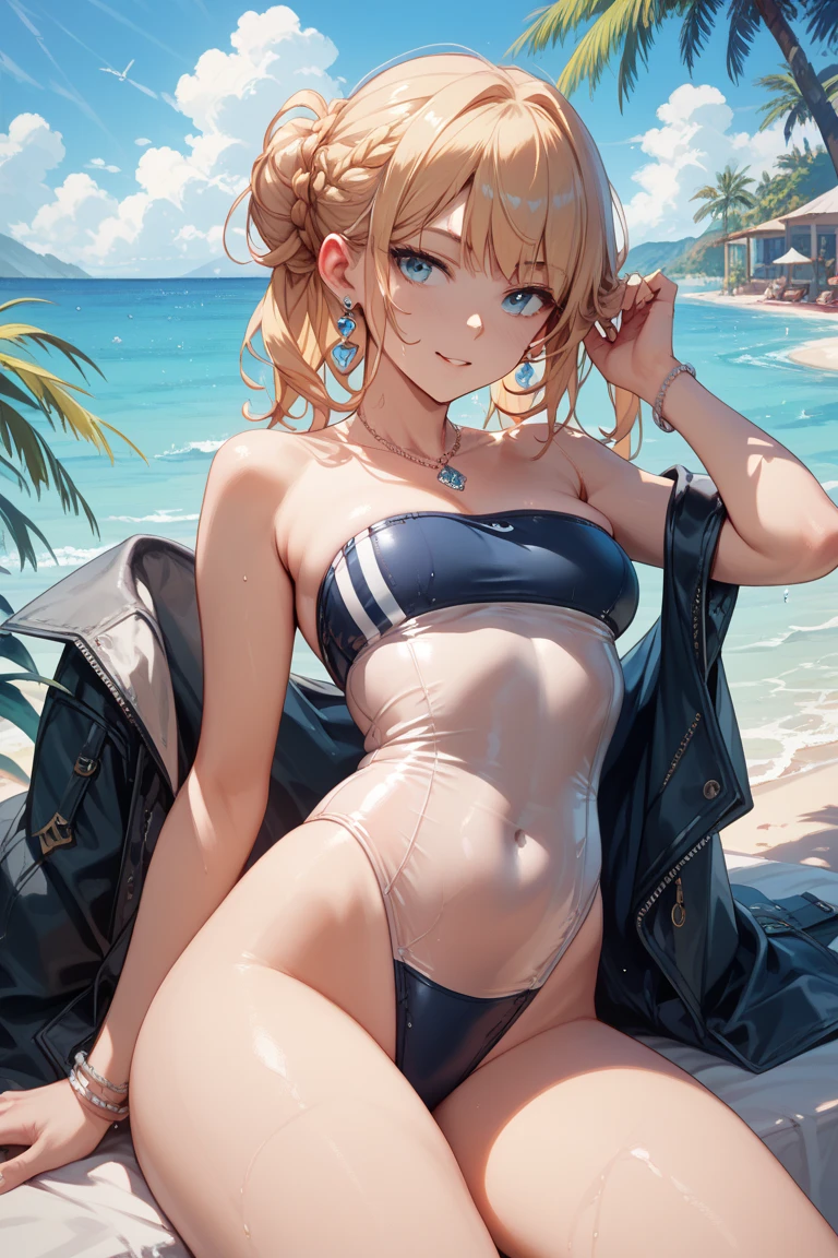 best picture quality, 8K, high quality, masterpiece:1.2), ((masterpiece)), (high detail, high quality, best picture quality), bokeh, DOF, Portrait, open stance, (cute illustration:1.2), bedroom, nsfw, (full nude), (idolmaster), cute girl, sexy, arms behind head, armpits, tied wrist, little child, loli, blond hair, bun hairstyle, lying on bed, widely spread legs, closed eyes, (super gorgeous competition swimsuit:1.2), (showing anal:1.2), (embarrassed, crying badly:1.2), loose sox, loafer, (dog collar with chain), (chained arms, and legs), dirty body, (throw up tongue, cum in mouth:1.2), (Massive white Sperm in a sludge on all around face and body:1.3),