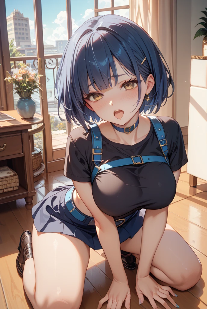 broken (dq3),Female Warrior,((Highest quality)), ((masterpiece)),(detailed),High resolution,Sharp focus,Perfect Face,{best illustration},(complete anatomy),
(非常にdetailed CG unity 8k wallpaper),(((Vibrant colors))),Official Art,dq3,One person,short hair, 
shiny 肌,very shiny 肌,Shiny body,plastic glitter 肌,exaggerated shiny 肌,illuminated 肌,
((detailedなボディ)),(detailedな顔)), cute,Lewd,erotic,Bold,Camel Toe,(erection of nipple),
Muscular,Perfect Fingers,Beautiful fine details,Symmetrical eyes,
Brown Hair,blue eyes,Gold circlet with blue jewel,Big Breasts,Cleavage,pubic hair,

(holding weapon),　
Demon King's Castle,Cinematic,flame in background,Burning ruins falling to the bottom of the sky,
final battle,night,Sparks fly,Reflection of the flames,sparkle, light particles,
(extreme close-up of thigh:1.5),  (The view is from very close below:1.5), Pushing hips forward,  (sitting), Open legs wide, spread legs, arms behind back,
Corruption,
empty eyes,
half-closed eyes,
evil smile,
no pupils,
evil grin,
combatant,
dark magical girl,
layered skirt,
showgirl skirt,