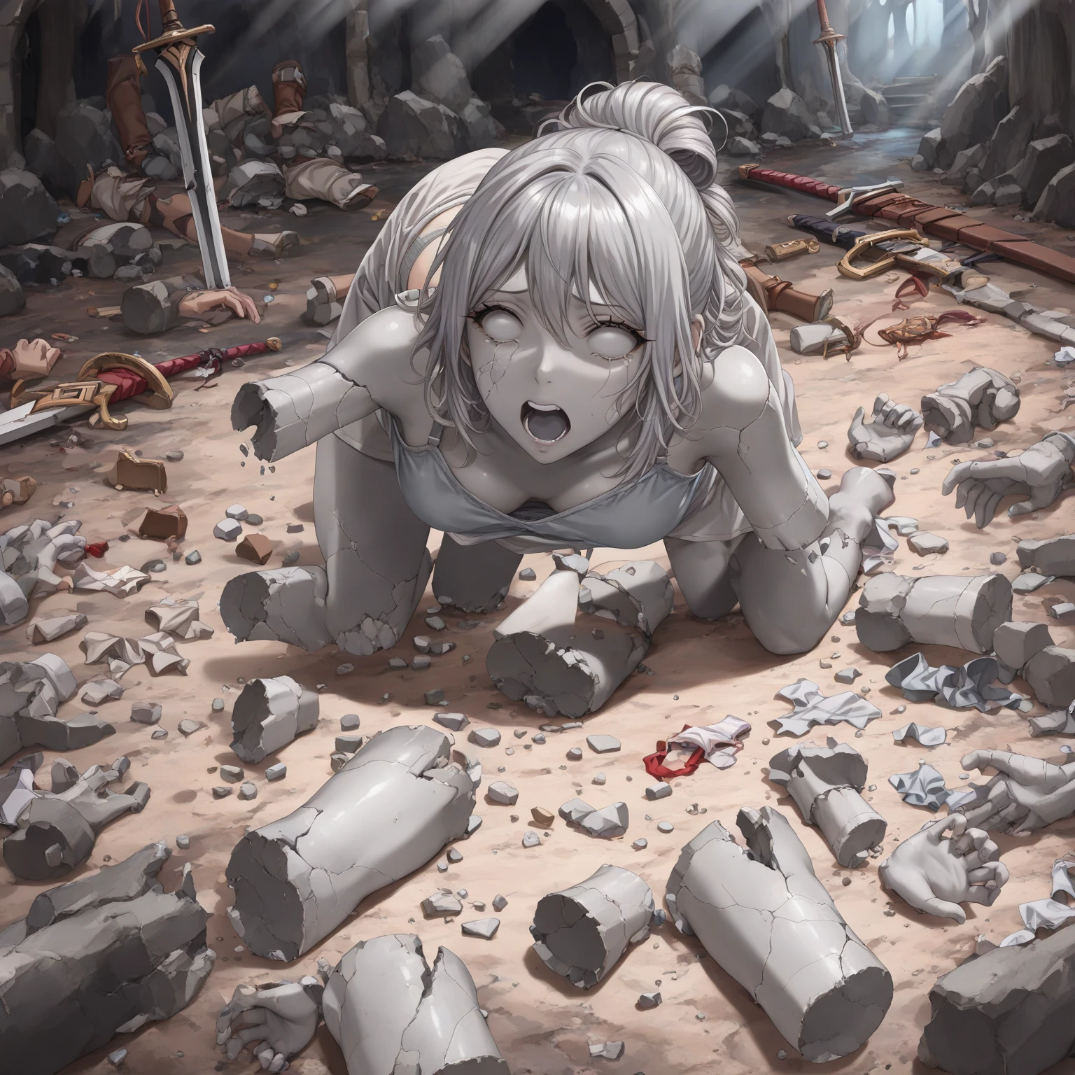 On all fours、Desert Island Survival、Rocky area、Sandy Beach、Ocean、Forest、Distress、Hardcore、Nipples、Raped by an old man、Deepthroat、Oral sex、Blowjob、Big dick、Pussy、Covered in semen、Many large bruises、Girl、Girl、Short、Younger、Lower school year、Baby Face、flat chest、Watery eye、Marks of being beaten、Violence、Scared、Bandage、Fashionable clothes、Dynamic Angle、masterpiece、best quality、ultra-detail、scar、My hair is messy、scream and ask for help、Your clothes are torn
