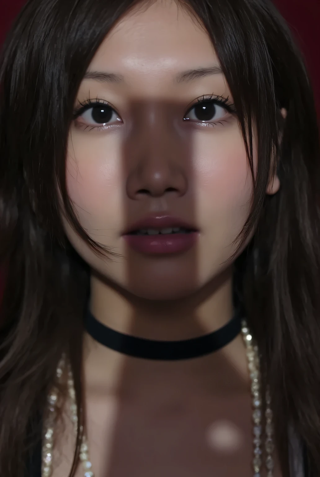 beautiful girl, Kneeling in front of viewers , the shadow of her huge penis is reflected on her face , she looks up at her penis with a surprised expression , Detailed facial features drawn from her genitals , Photorealistic , Dramatic light , High Quality, 8k, Super Detailed, masterpiece.mouth