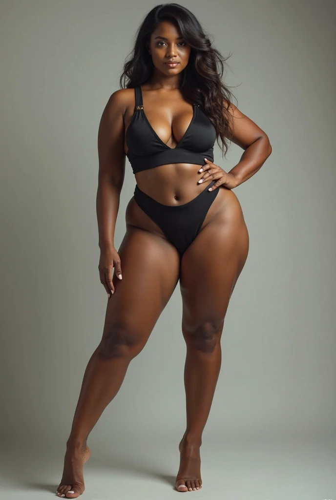 a curly haired woman with 79cm in busts, 68 cm in waist, 78 cm at hip, 94 cm in the glutes and 60 cm in each leg with a height of 1,64m what your body would look like