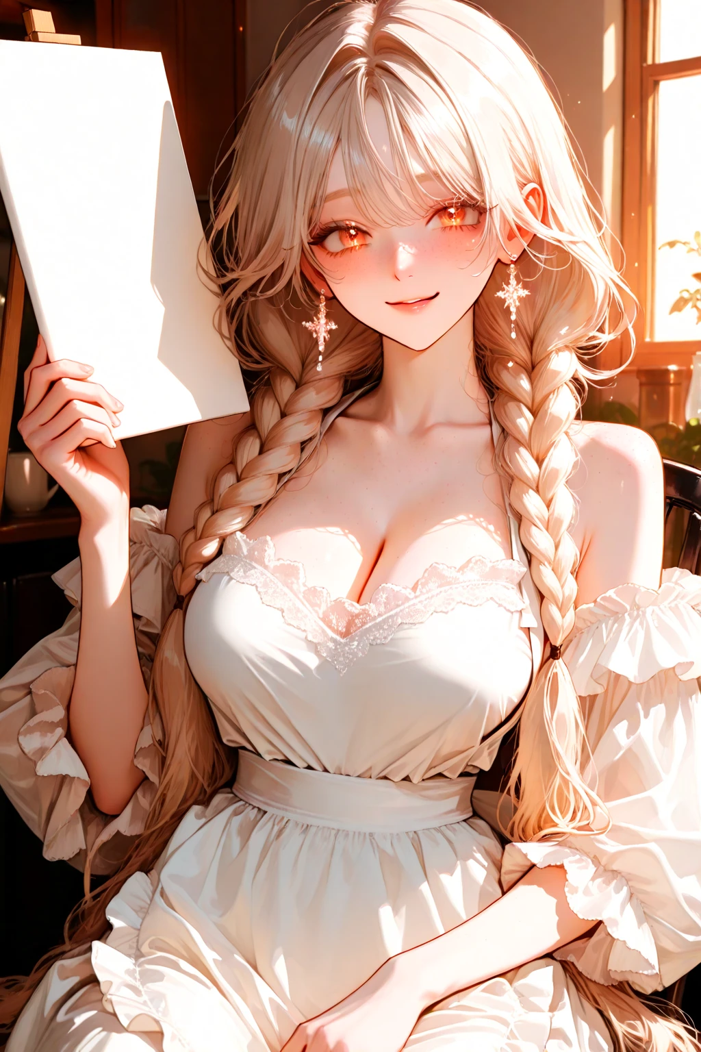 top-quality、realistic touch,high-detail、photoRealstic、Long body、captive beauty、big eye、Colossal tits、Strong platinum blonde eyelashes、platinum-blond、full body Esbian、Sparkling eyes、Submissive smile、Flushed cheeks、Kamimei、thin-waist、Voluptuous thighs、Enraptured look、Raked bangs、The forehead is protruding、Tight sailor uniform、thigh-high socks、sleeveless、Tight and short skirt with a large slit、A corset that midiamsizes your breasts、Shoulder straps integrated with corset、Inside a school classroom、Shiny Skin、Shiny Hair、Inner Color,Backlight、Saggy breasts.Brown skin,Curly hair,Dynamic Angle,Unique hairstyle,Glamorous Body,Narrow waist,Large areola,Realistic Flesh,Low - Angle,
