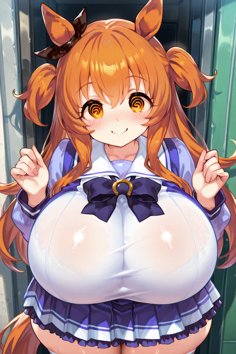 anime illustration beautiful girl plump body、Colossal tits、Anatomically correct human body、Star pupil、Archaic Smile、Soft thighs、Halloween、Street corner at night、Gal、fullnude、Expose nipple、exposing female genitalia、with blush cheeks、Close-up of people、超A high resolution