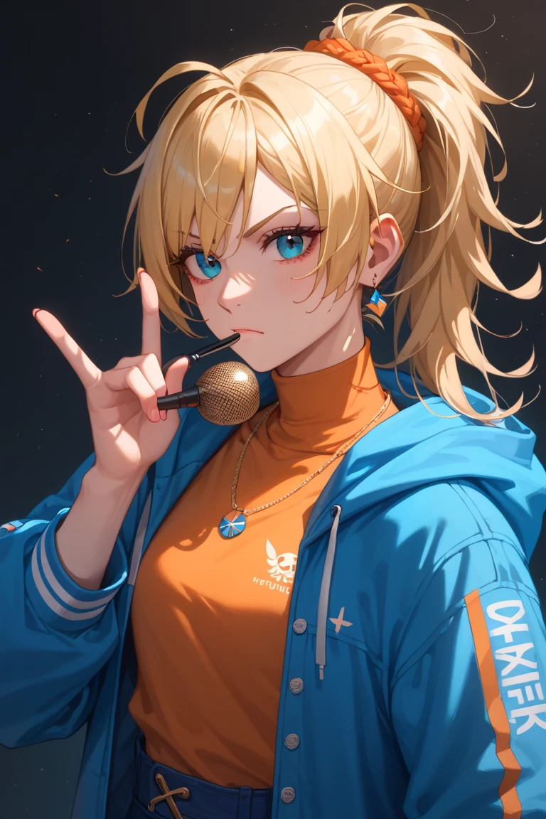(masterpiece, best quality, high resolution, unity 8k wallpaper, extremely detailed CG:1), (illustration:1.0),  1girl,portrait,  isla-ms, solo, hat, baseball cap, jacket, mask, respirator, choker, tattoo, oversized clothes,  disembodied limb, yellow jacket,  <lora:IslaMS:1>