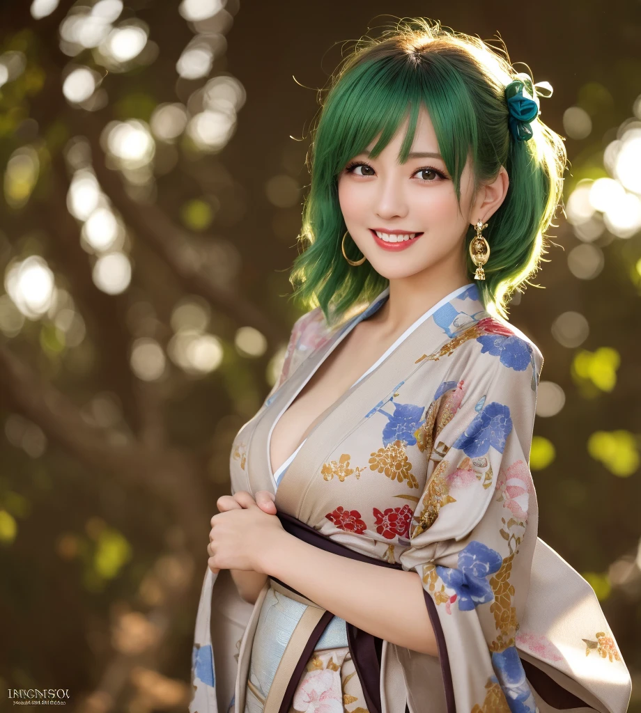 masterpiece, best quality, <lora:Wakasagihime:1>, <lora:between_breasts_v0.1:1.7>, (fish between breasts:1.5), (fish:1.5),(cleavage:1.3),wakasagihime, 1girl,mermaid, monster girl,blue hair,short hair,blue eyes,head fins,japanese clothes, kimono,sash,obi,wide sleeves, long sleeves, smile,(white background, simple background, full body:1),(gigantic breasts:1)