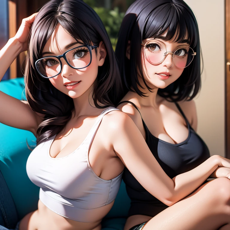 sexy woman in lingerie posing in front of window with glasses, seductive anime girl, photorealistic perfect body, photorealistic anime girl render, beautiful alluring anime woman, realistic shaded perfect body, smooth anime cg art, hyperrealistic full figure, seductive tifa lockhart portrait, wlop and sakimichan, wlop glossy skin, hyperrealistic schoolgirl