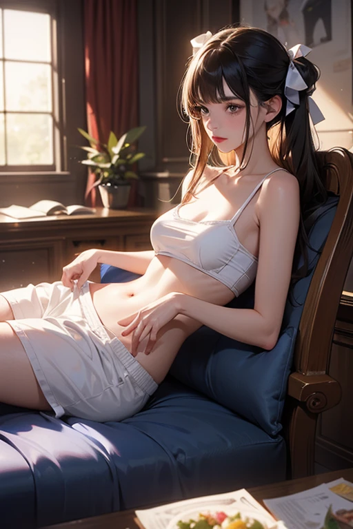 ((Biologically correct limb count))、((Full Body Shot, Full-body photo including face、Head to toe photos))、4K、masterpiece、((Focus on the face))、((Symmetrical facial features))、Eyes of meticulous depiction、One beautiful woman、Excellent style、(((naked)、Blue garter belt and garter stockings、(High heels)))、Detailed Description、Small earrings、necklace、Low - Angle、Looking up、(((足のBook数は2Book)))、Embarrassed look、Close-up photo of the whole body