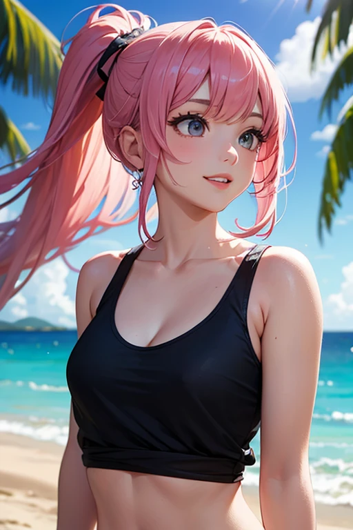 masterpiece, best quality, highly detailed, high resolution, expensive resolution, high resolution, 4k, 8k, unity 8k wallpaper, highly detailed CG, masterpiece, 2d, 3d, beautiful details, depth, fine texture, best quality: 1.3, fully focused, crispy skin, him,
very cute anime girl, high , big breasts, expensive pink medium long hair, pouring rain, soaking wet hair, soaking wet alone girl, palm trees, seaside, mole under eye, looking at viewer, expensive, blush, mole, lips parted, heart, pink eyes, choker, pouring rain, drenched;