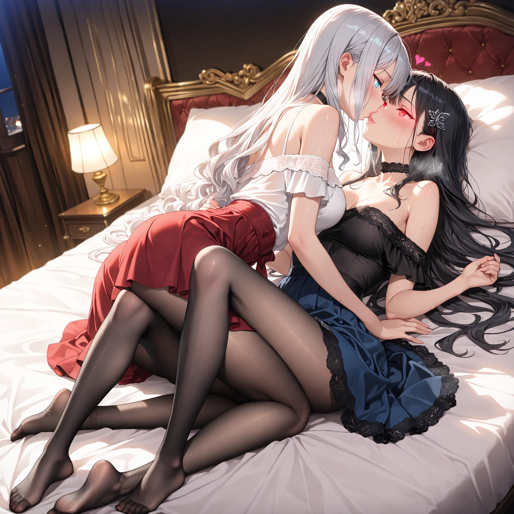 Beautuful Women，（（Erection of tit）），blacksilk，（（wearing only his underwear）），（（Lace-trimmed translucent lingerie）），Realistic light，Ray traching，Hyper Real，4K HD uncensored，（（spread their legs））， （（spread their legs）））， （femele：1.35）， （from below angle）， （Glow skin：1.05）， （low angles））， perfect bodies， （64k， UHD， RAW photos， best qualtiy， tmasterpiece：1.4）， （realisticlying， photograph realistic：1.37）， 超高分辨率， photon maping， Radio City、physically-based renderingt、Professional soft lighting、high-heels（SFW）