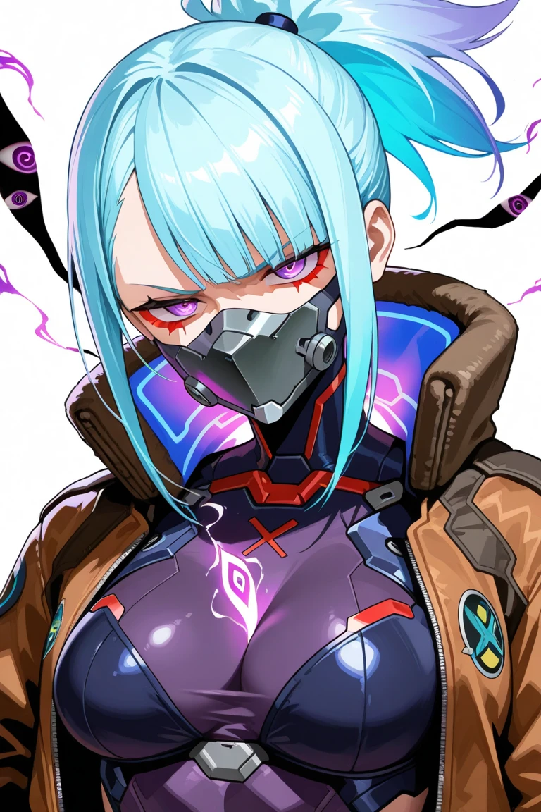trails, ((masterpiece, best quality)), (half body portrait:1.2), facing viewer, beautiful, (1 person:1.2), cyberpunk, detailed eyes,8k, absurdres, whitebackground <lora:trails_cb_nocaptions:1>