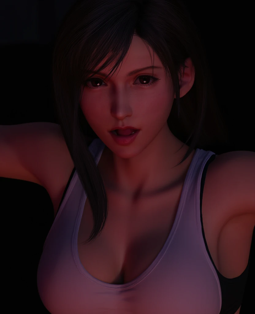 (best quality,ultra-detailed,realistic:1.37),Tifa Lockhart figurine,provocative pose,hand-painted,high-definition,studio lighting,vibrant colors,detailed facial expression,piercing blue eyes,flowing brown hair,fierce stance,elaborate costume,exquisite textures,phenomenal attention to detail,meticulously crafted accessories,perfect anatomical proportions,sensational dynamic composition,artistic rendition,portraits,anime style,hint of elegance,subtle seductive charm,powerful presence,impeccable craftsmanship,dramatic lighting,attention-grabbing pose,meticulous fine lines,stunning shade and shadows,striking contrast,eye-catching appeal,impressive level of realism,nsfw