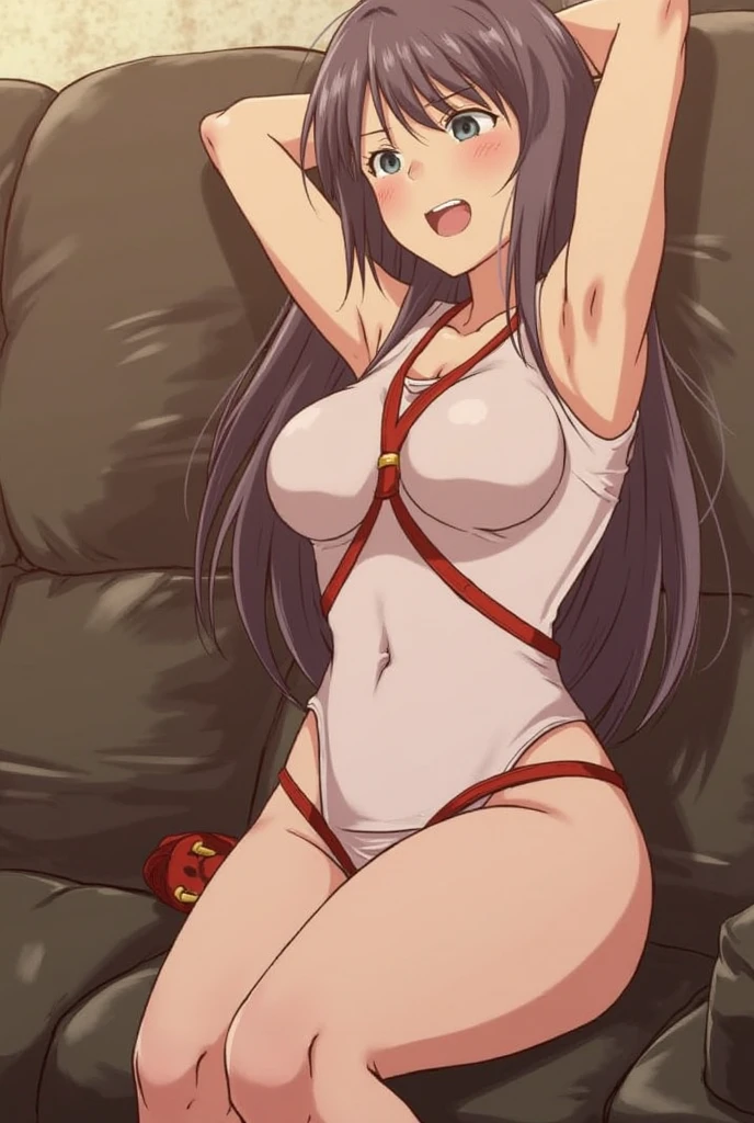 ((looking disgusted)) ((disappointed)),((collar,leash,tied up,bondage,scared expression)),black hair,black eyes,((naked))

