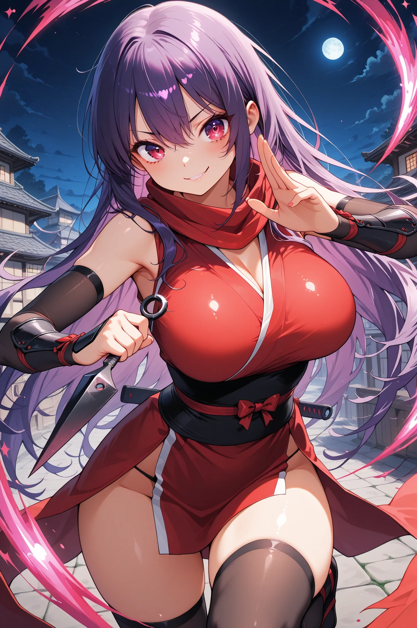 ((Realistic lighting, Best quality, 8K, Masterpiece: 1.3)), Focus: 1.2, 1girl, Perfect Body Beauty: 1.4, Slim Abs: 1.1, (Outdoor, Night: 1.1), City Street, beautiful Face, beautiful Eyes, Double Eyelids, Annerose, 1girl, female mature, black hair, long hair, yellow eyes, large breasts, bodysuit, higheels, shiny clothes, skin tight, hair intakes, covered breasts, sideboob, cleavage, (solo:1.4), intricate detail, (((hyperdetailed face, hyperdetailed eyes, hyperdetailed lips))), looking at viewer, (smile, happy), piece sign hand
